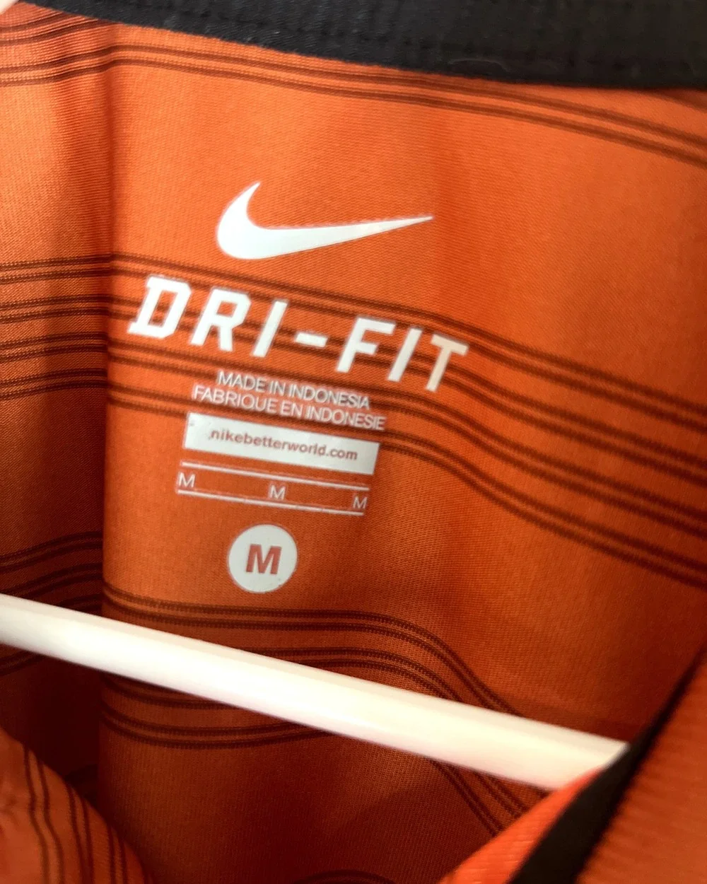 Nike Texas Longhorns Dri-FIT Polo Burnt Orange Striped Men's M